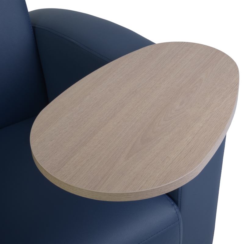 Nova Tablet Arm Chair w/ Storage- Navy Blue/Noble Oak