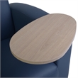 Nova Tablet Arm Chair w/ Storage- Navy Blue/Noble Oak