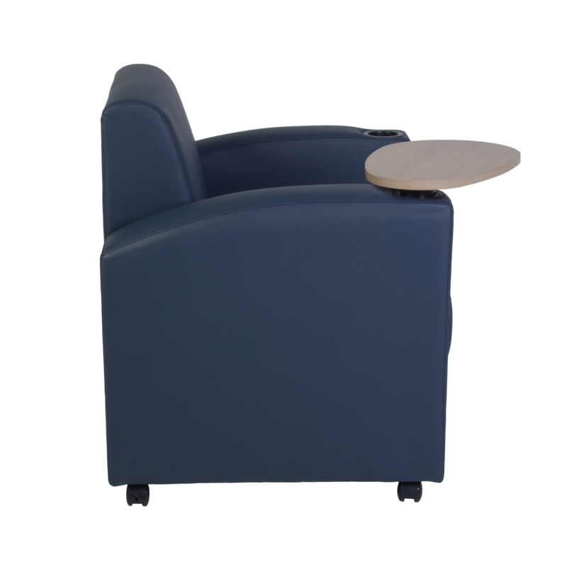 Nova Tablet Arm Chair- Navy Blue/Noble Oak