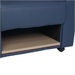 Regency Supernova Tablet Arm Loveseat w/ Storage- Navy Blue/Noble Oak