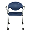 Regency Rico Classroom Training Mobile Stack Chair w/ Arms - Navy Blue(11 Pack)