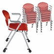 Regency Rico Classroom Training Mobile Stack Chair with Arms - Red (11 Pack)