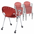 Regency Rico Classroom Training Mobile Stack Chair with Arms - Red (11 Pack)