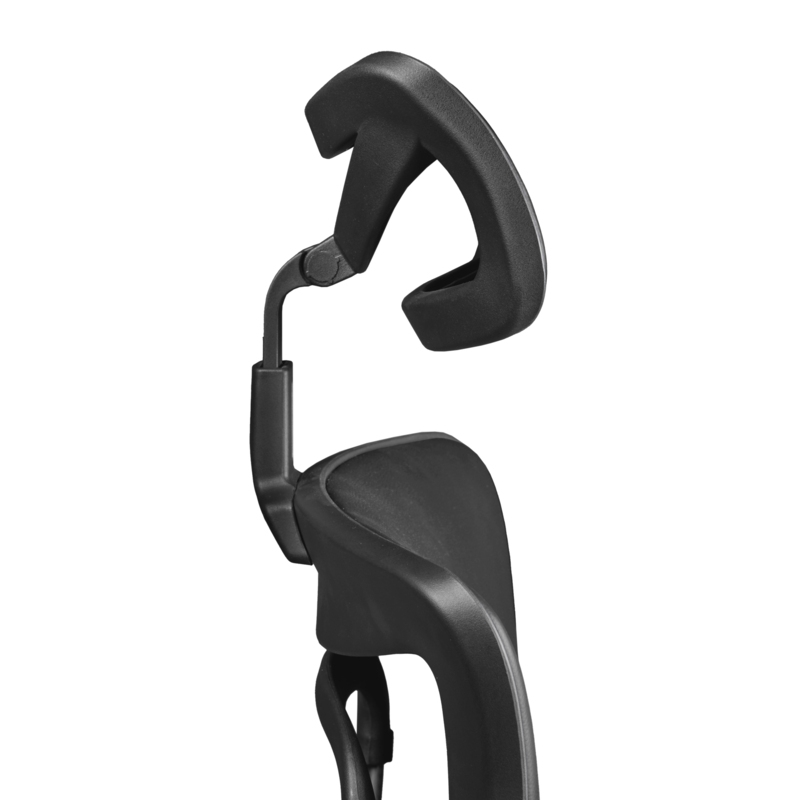 Omega Ergonomic Leather Executive Office Chair with Headrest/Adjustable Lumbar Support - Black
