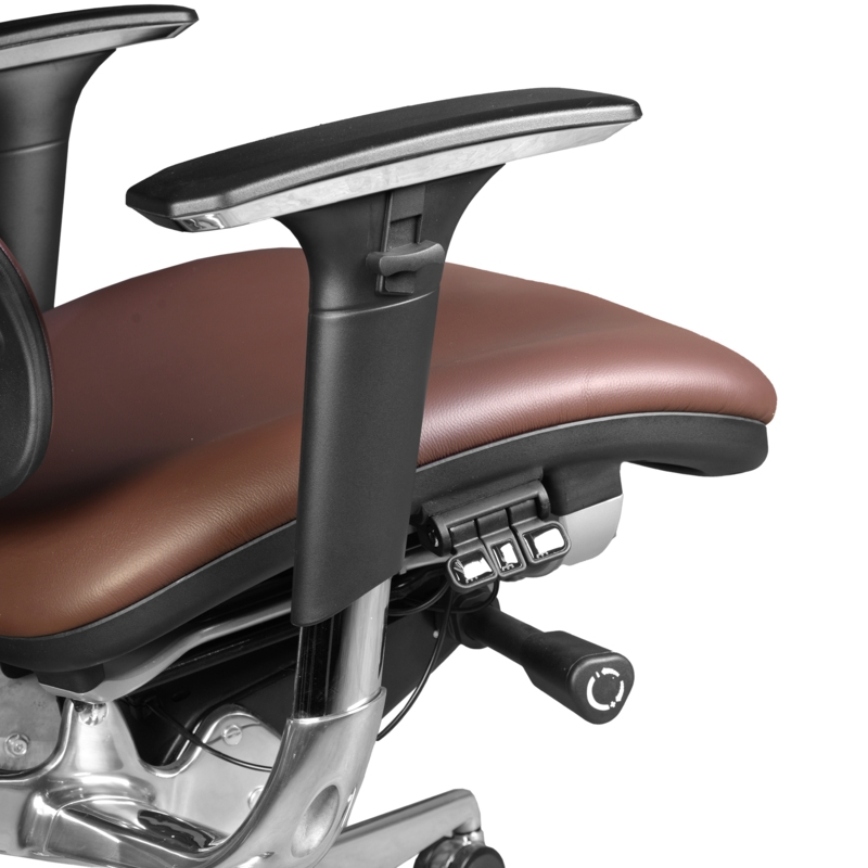 Omega Ergonomic Leather Executive Office Chair with Headrest/Adjustable Lumbar Support - Chocolate