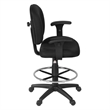Regency Comfort Series Swivel Fabric Computer Task Chair with Adjustable Arms & Drafting Kit - Black