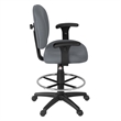 Regency Comfort Series Swivel Fabric Computer Task Chair with Adjustable Arms & Drafting Kit -Gray