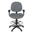 Regency Comfort Series Swivel Fabric Computer Task Chair with Adjustable Arms & Drafting Kit -Gray