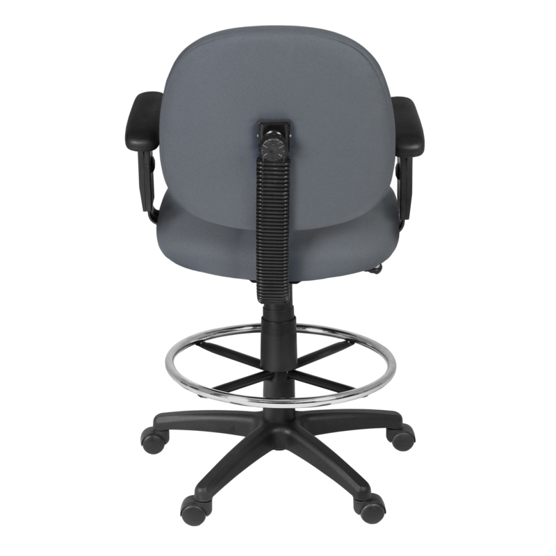 Regency Comfort Series Swivel Fabric Computer Task Chair with Adjustable Arms & Drafting Kit -Gray