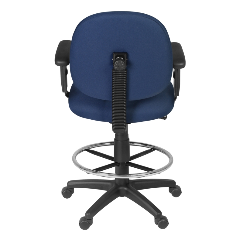 Regency Comfort Series Swivel Fabric Computer Task Chair with Adjustable Arms & Drafting Kit - Navy Blue