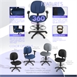 Regency Comfort Series Swivel Fabric Computer Task Chair with Adjustable Arms & Drafting Kit - Navy Blue