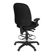 Regency Comfort Series High-Back Multifunctional Fabric Computer Task Chair with Adjustable Arms and Drafting Kit - Black