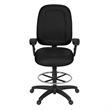 Regency Comfort Series High-Back Multifunctional Fabric Computer Task Chair with Adjustable Arms and Drafting Kit - Black