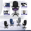 Regency Comfort Series High-Back Multifunctional Fabric Computer Task Chair with Adjustable Arms and Drafting Kit - Black