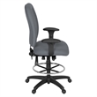 Regency Comfort Series High-Back Multifunctional Fabric Computer Task Chair with Adjustable Arms and Drafting Kit - Gray