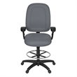 Regency Comfort Series High-Back Multifunctional Fabric Computer Task Chair with Adjustable Arms and Drafting Kit - Gray