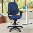 Regency Comfort Series High-Back Multifunctional Fabric Computer Task Chair with Adjustable Arms and Drafting Kit - Navy Blue