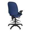 Regency Comfort Series High-Back Multifunctional Fabric Computer Task Chair with Adjustable Arms and Drafting Kit - Navy Blue