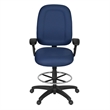 Regency Comfort Series High-Back Multifunctional Fabric Computer Task Chair with Adjustable Arms and Drafting Kit - Navy Blue