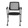 Regency Pulse Flexible High Back with Padded Fabric Seat Nesting Chair (8 pack)- Black