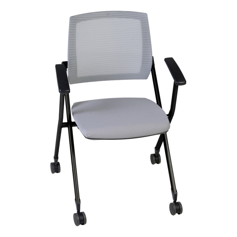 Regency Pulse Flexible High Back with Padded Fabric Seat Nesting Chair - Gray