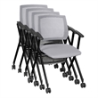 Regency Pulse Flexible High Back with Padded Fabric Seat Nesting Chair (4 pack)- Gray