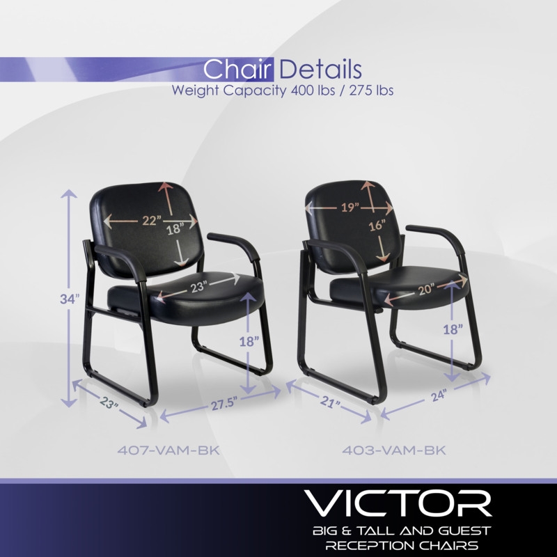 Regency Victor Guest and Reception Chair with Arms - Black