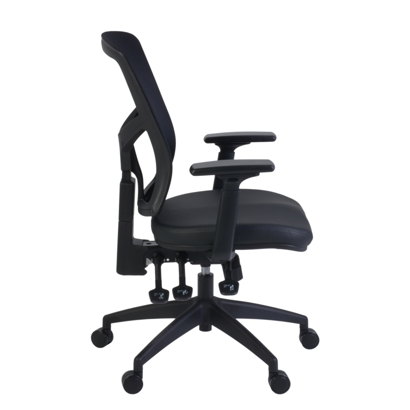 Regency Cosmo Ergonomic Mesh Mid-Back 3-Paddle Task Chair with Arms- Black