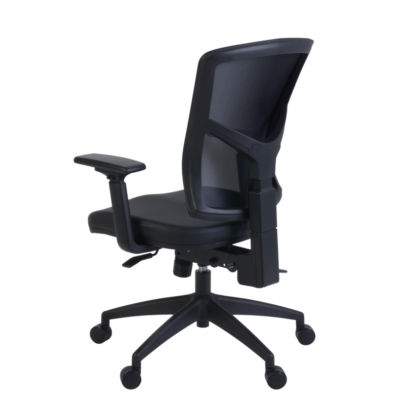 Regency Cosmo Ergonomic Mesh Mid-Back 3-Paddle Task Chair with Arms- Black