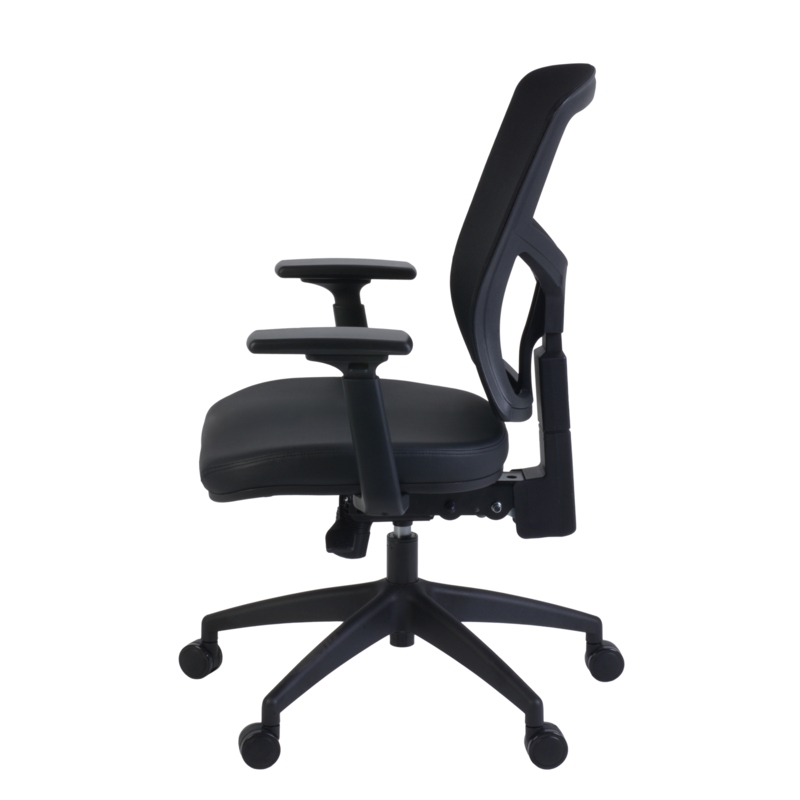 Regency Cosmo Ergonomic Mesh Mid-Back 3-Paddle Task Chair with Arms- Black