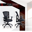Regency Cosmo Ergonomic Mesh Mid-Back 3-Paddle Task Chair with Arms- Black