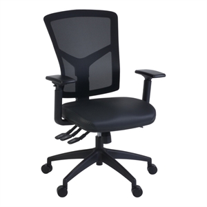 Regency Cosmo Ergonomic Mesh Mid-Back 3-Paddle Task Chair with Arms- Black
