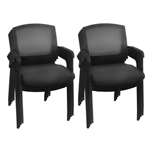 Regency Knight Multi-Purpose Office Mesh Side Chair - Black (8 Pack)