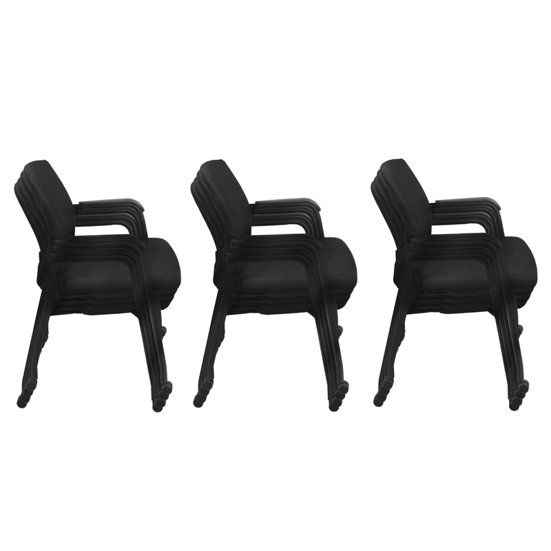 Regency Knight Multi-Purpose Mobile Office Mesh Side Chair - Black(12 Pack)