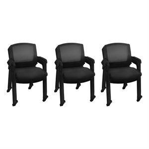 Regency Knight Multi-Purpose Mobile Office Mesh Side Chair - Black(12 Pack)