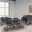 Regency Knight Multi-Purpose Mobile Office Mesh Side Chair - Black (8 Pack)