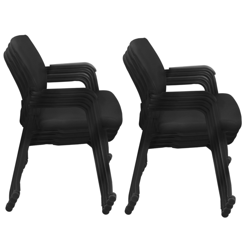 Regency Knight Multi-Purpose Mobile Office Mesh Side Chair - Black (8 Pack)