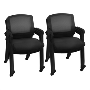 Regency Knight Multi-Purpose Mobile Office Mesh Side Chair - Black (8 Pack)