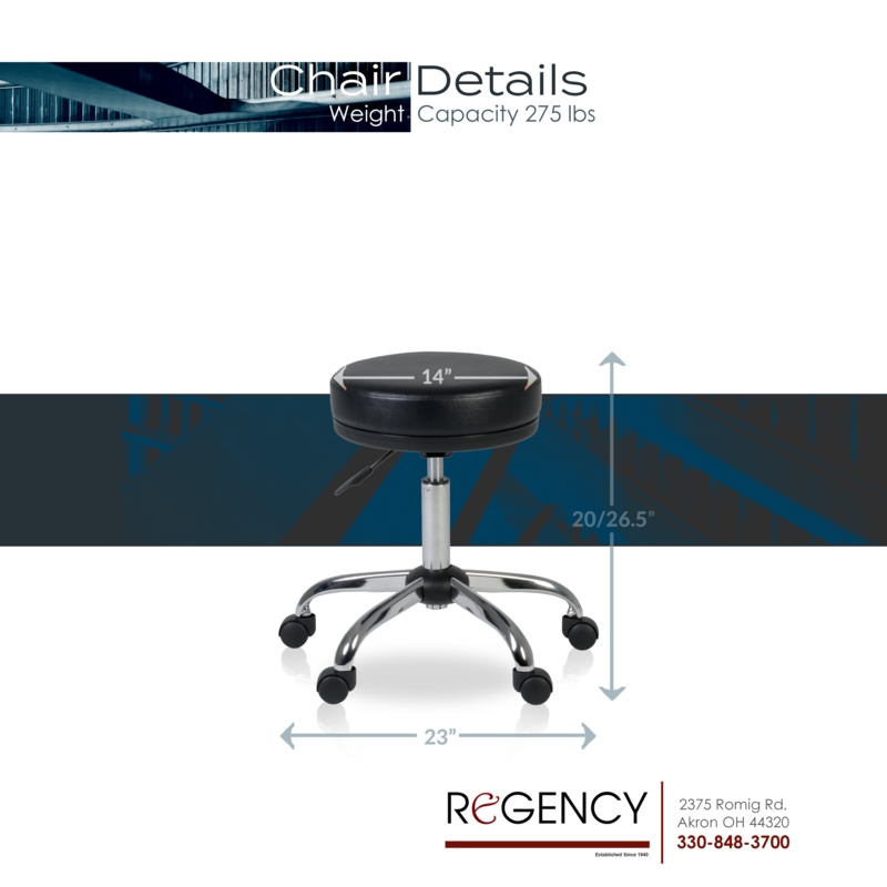 Regency ComfortCare Armless Medical Stool - Black