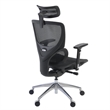 Omega Mesh O-2 Tech Ergonomic Office Chair w/ Headrest/Lumbar Support - Black