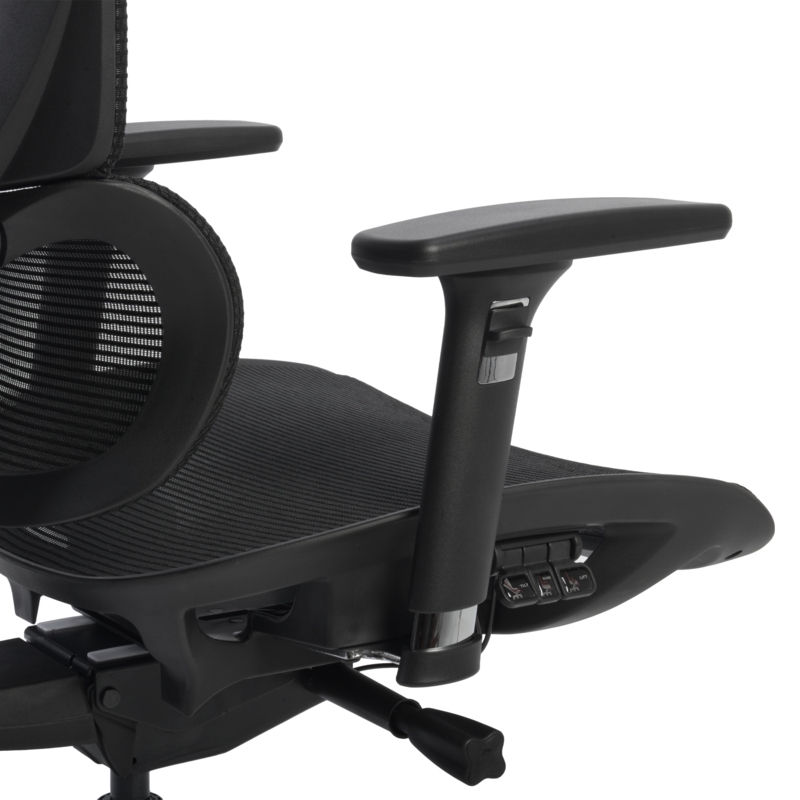 Omega Mesh O-2 Tech Ergonomic Office Chair w/ Headrest/Lumbar Support - Black
