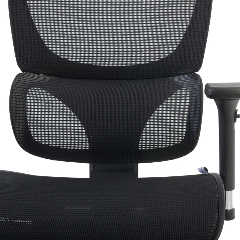 Omega Mesh O-2 Tech Ergonomic Office Chair w/ Headrest/Lumbar Support - Black