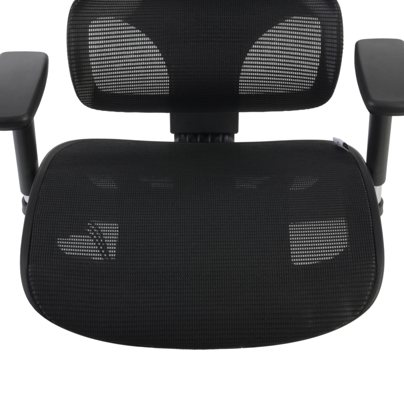 Omega Mesh O-2 Tech Ergonomic Office Chair w/ Headrest/Lumbar Support - Black