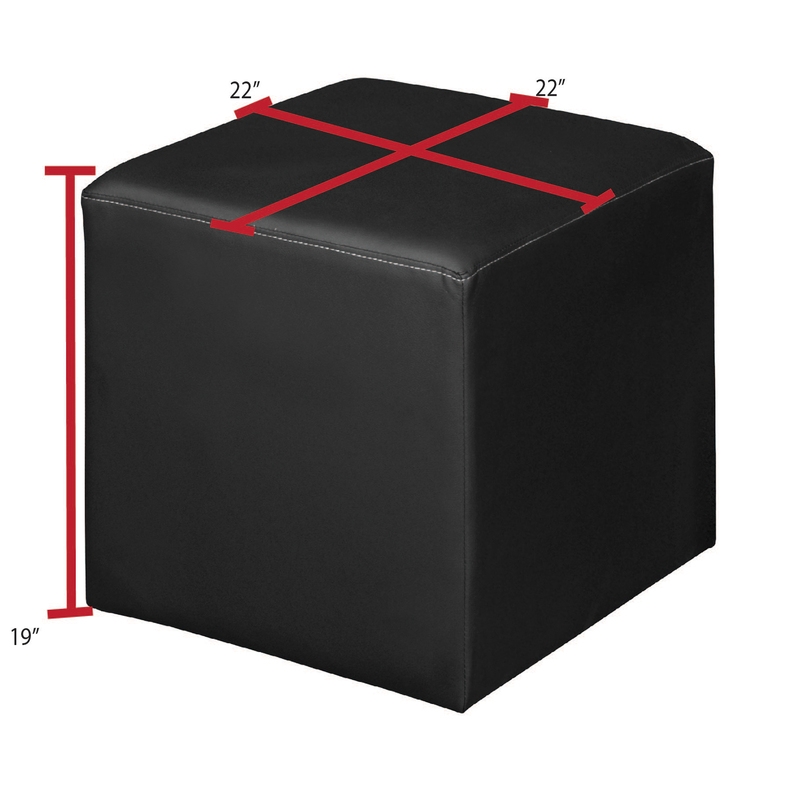 Jean Square Vinyl Ottoman (Set of 2)- Peacock Teal