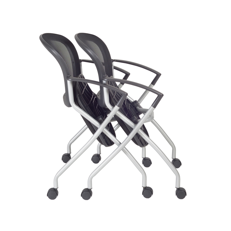 Regency Cadence High Back w/ Padded Fabric Seat Nesting Chair (20 pack)- Black