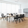 Regency Pulse High Back with Padded Fabric Seat Nesting Chair (12 pack)- Black