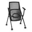 Regency Pulse High Back with Padded Fabric Seat Nesting Chair (12 pack)- Black