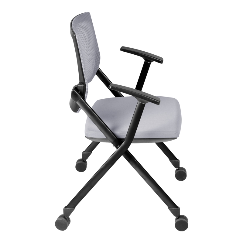 Regency Pulse High Back with Padded Fabric Seat Nesting Chair (12 pack)- Grey