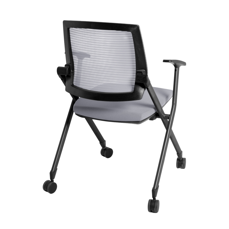 Regency Pulse High Back with Padded Fabric Seat Nesting Chair (12 pack)- Grey