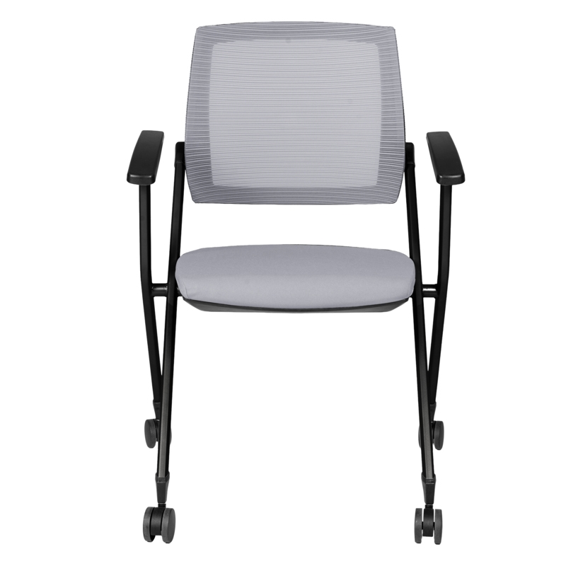 Regency Pulse High Back with Padded Fabric Seat Nesting Chair (12 pack)- Grey